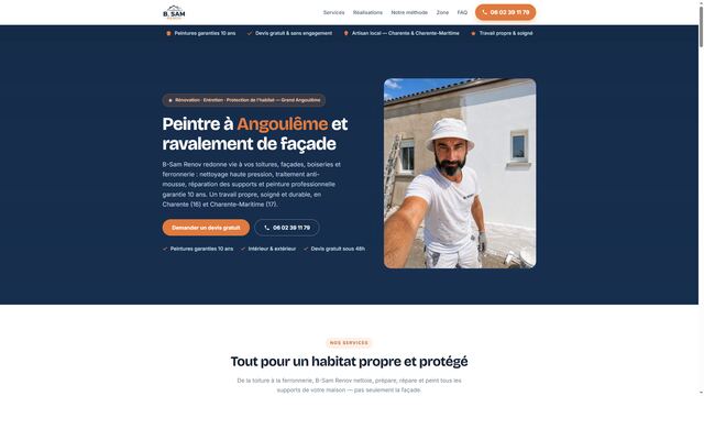 Aperçu du site de B-Sam Renov